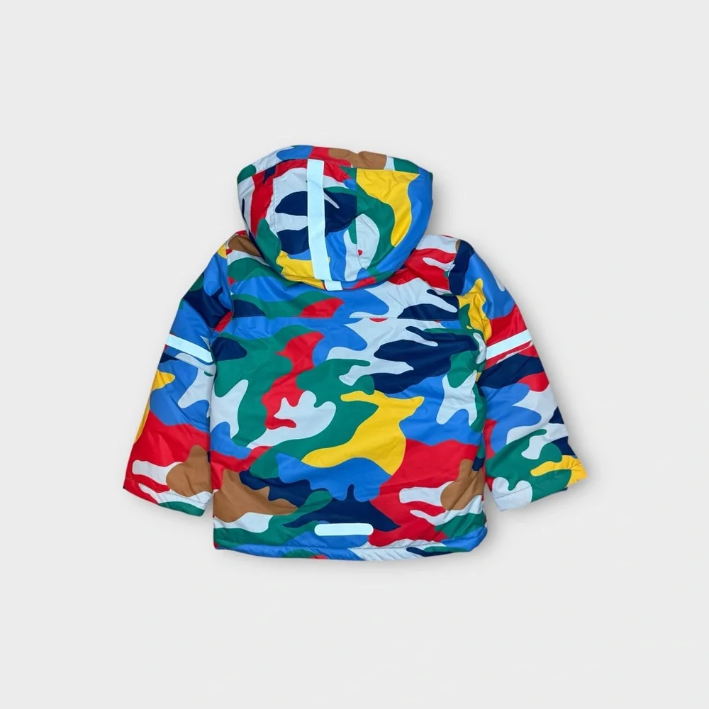 Mini Boden Colorful Camo Snow Ski Jacket & Blue Bib